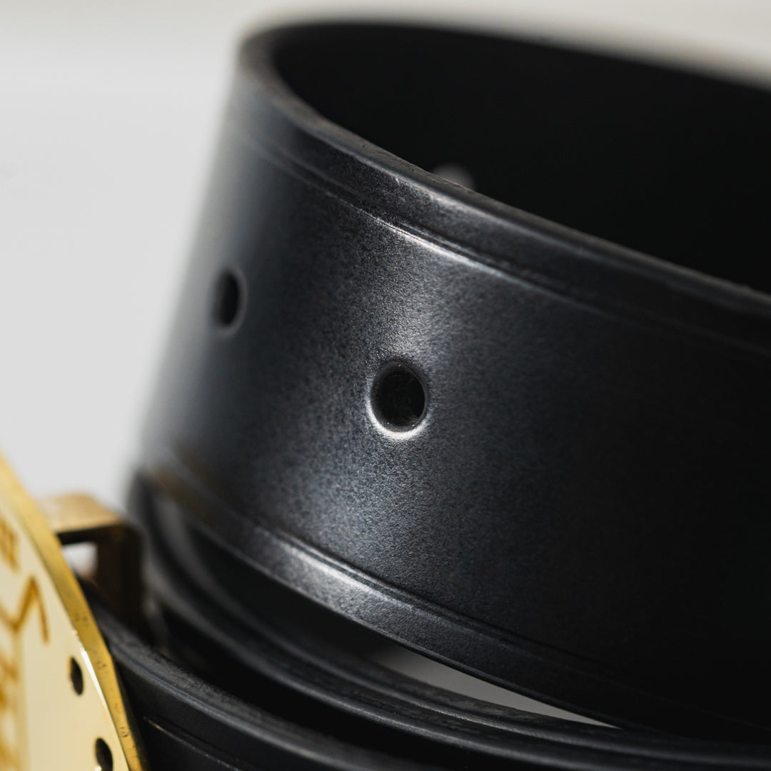 Play the Game TDC Leather Belt - Gold/Black (CUSTOM MADE TO ORDER)